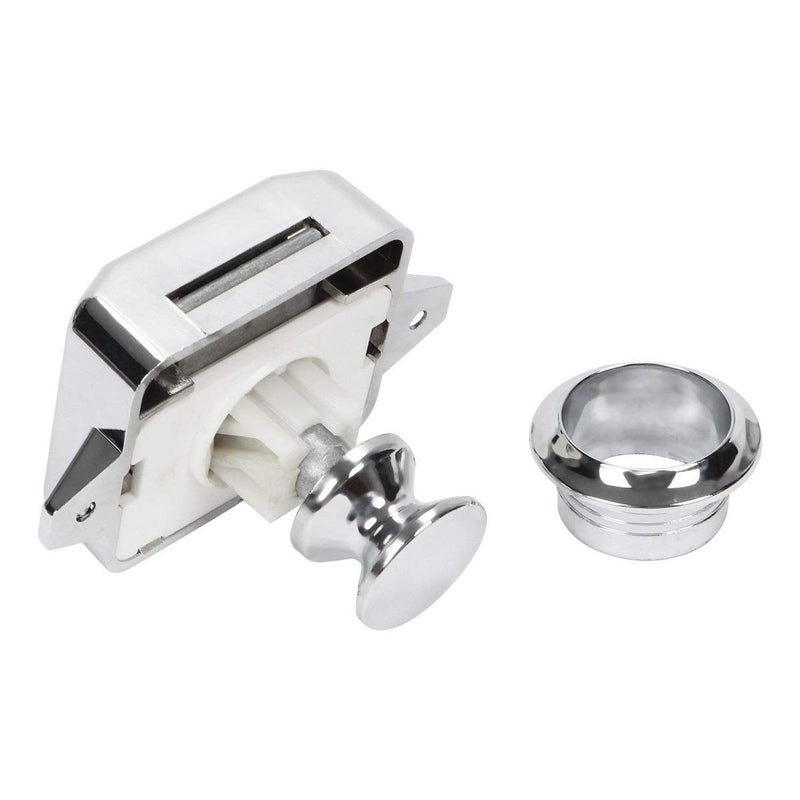 OCGIG 5 PCS Push Button Latch Cabinet Door Catch Keyless Cupboard Locks for RV Yachts Motorhome Camper Caravan Electroplated Silver-5PCS - Image 5